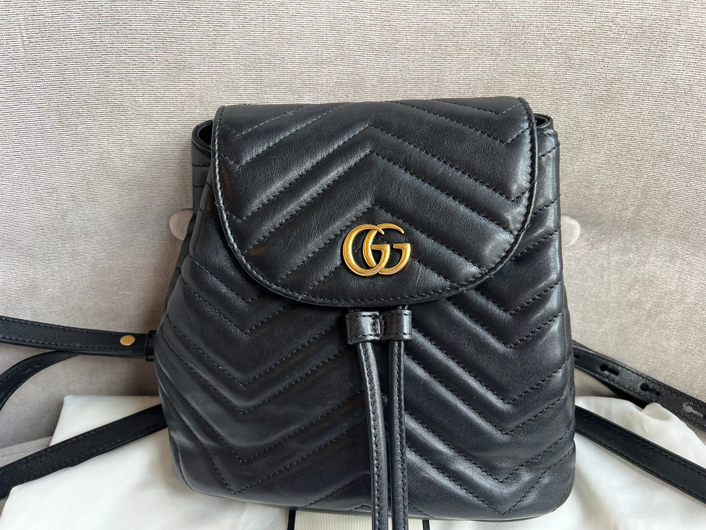 Gucci GG Black Mini Marmont Backpack