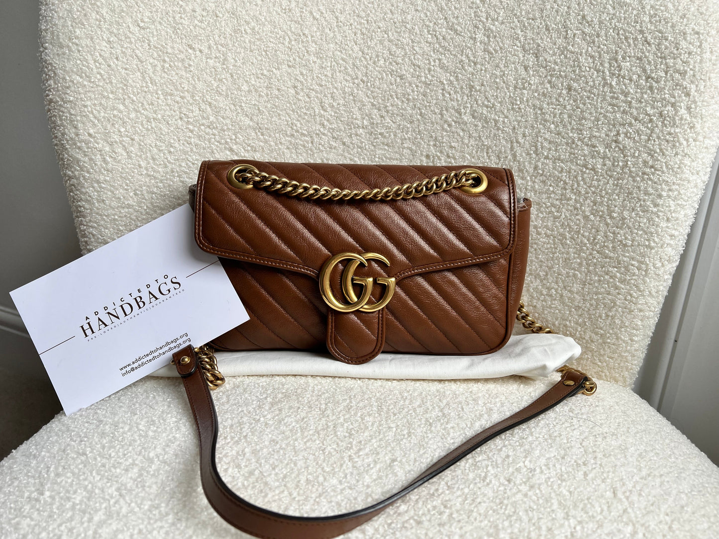 Gucci GG Brown Marmont Small Shoulder Bag