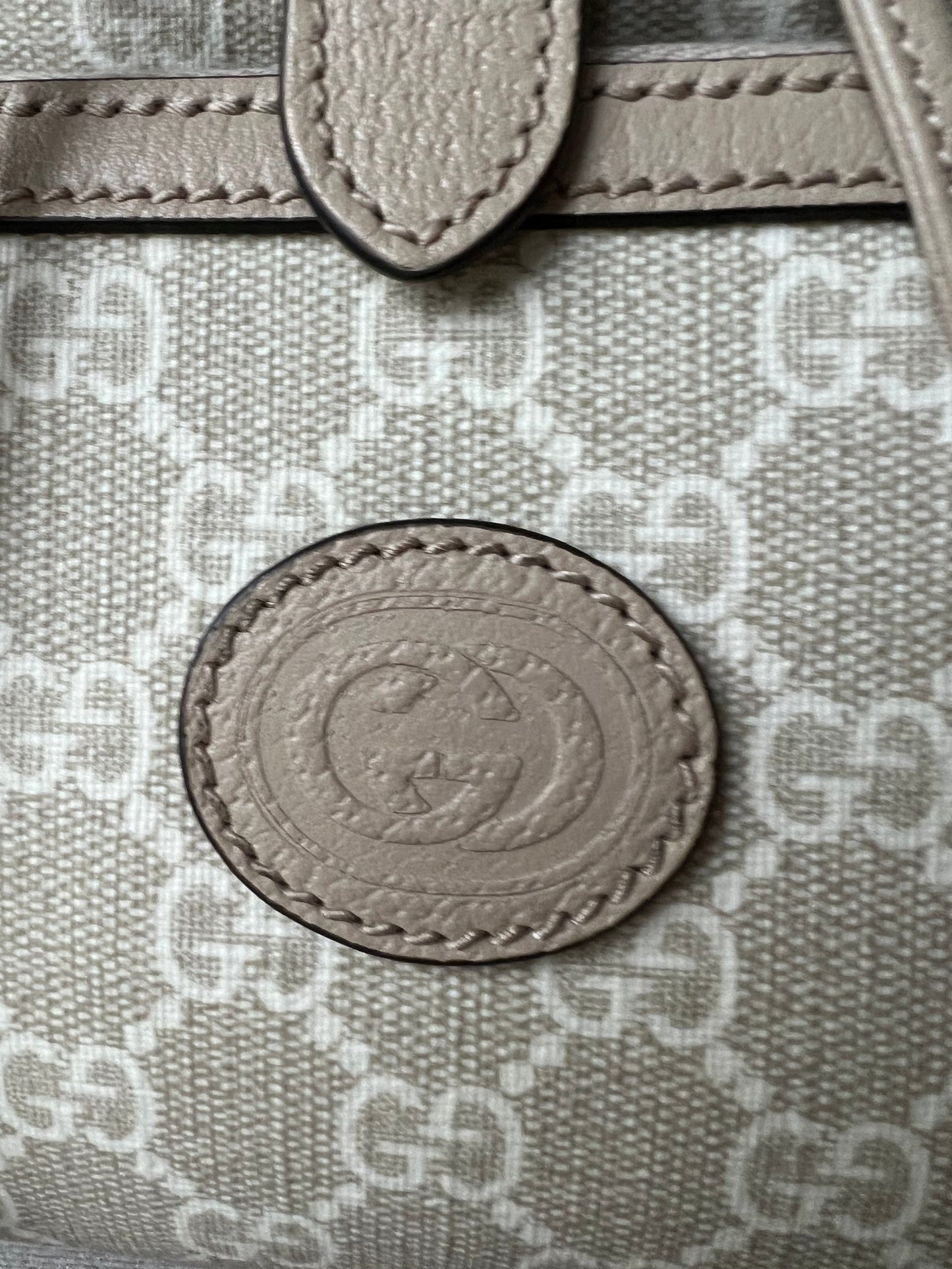 Gucci Beige and White Supreme Canvas Backpack