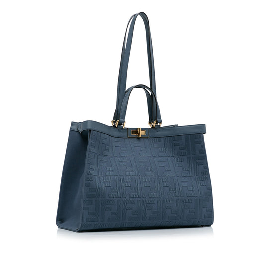 Blue Fendi Zucca X-Tote Satchel