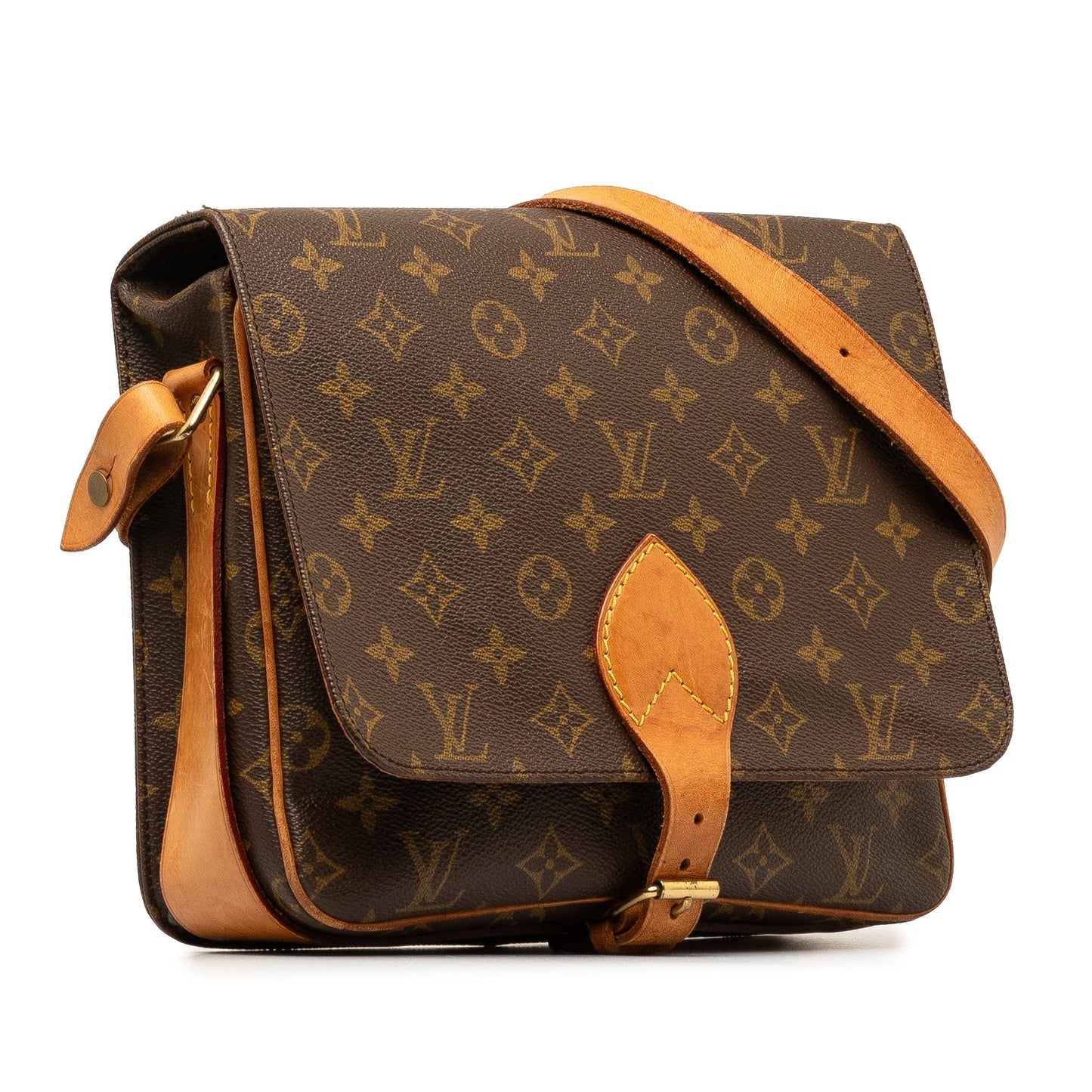 Brown Louis Vuitton Monogram Cartouchiere GM Crossbody Bag