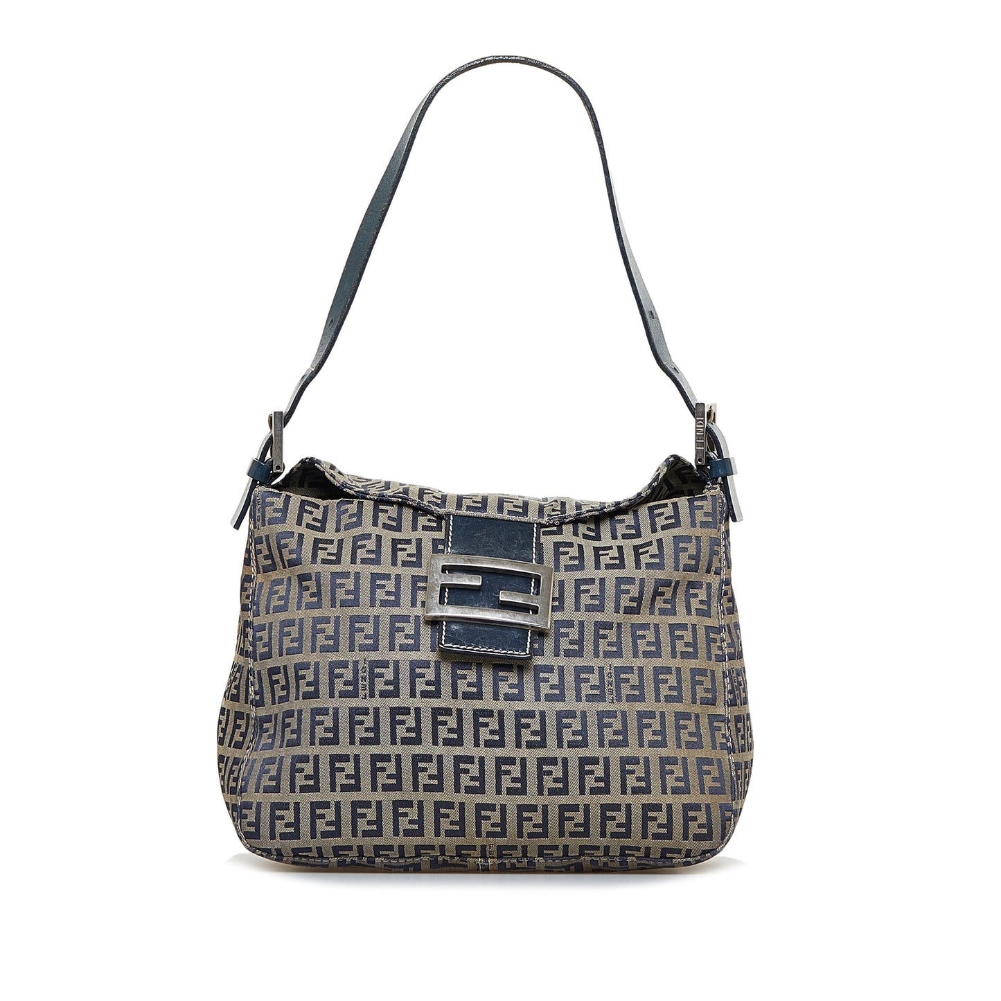 FENDI Zucchino Double Flap Shoulder Bag