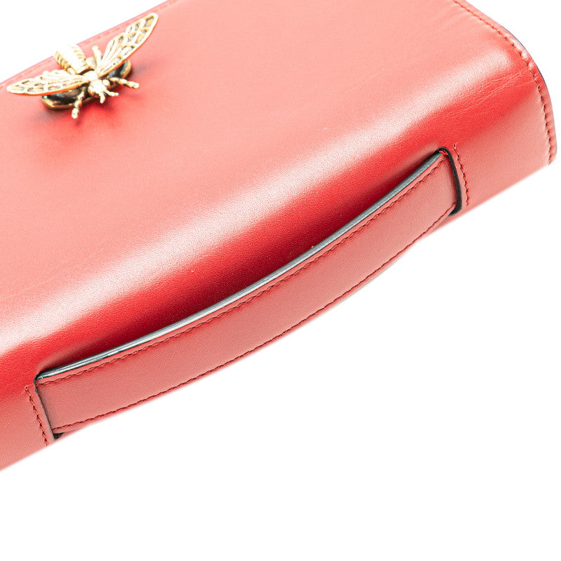 Christian Dior Leather Bee Clutch Bag