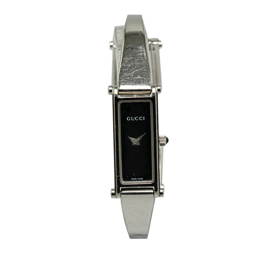 Gucci Bangle Watch 1500L Quartz Black Dial  Steel  Gucci