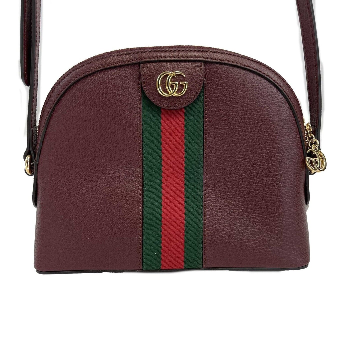 GUCCI - NEW Ophidia Small Shoulder Burgundy GG Leather Crossbody