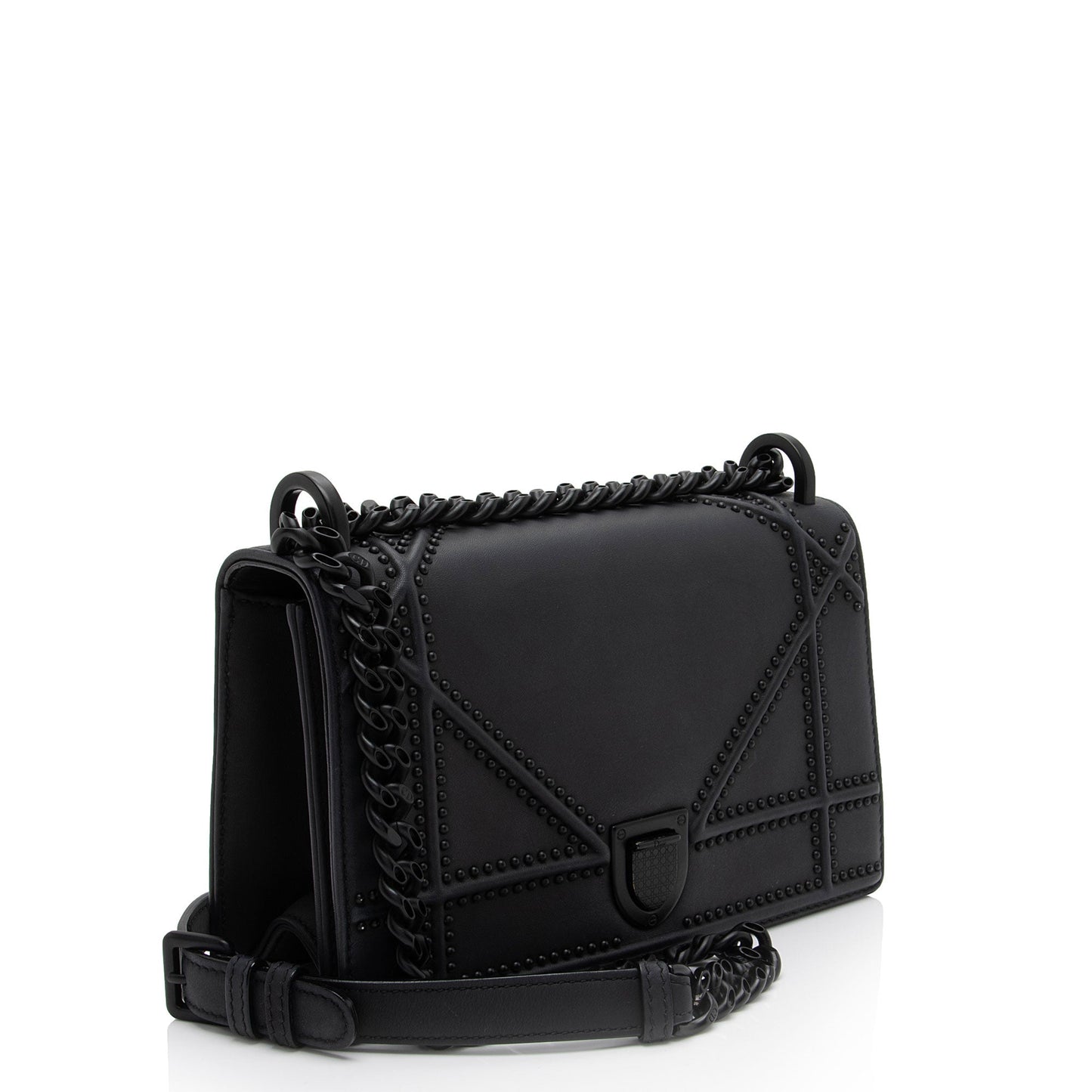 Dior Matte Calfskin Studded Diorama Small Shoulder Bag