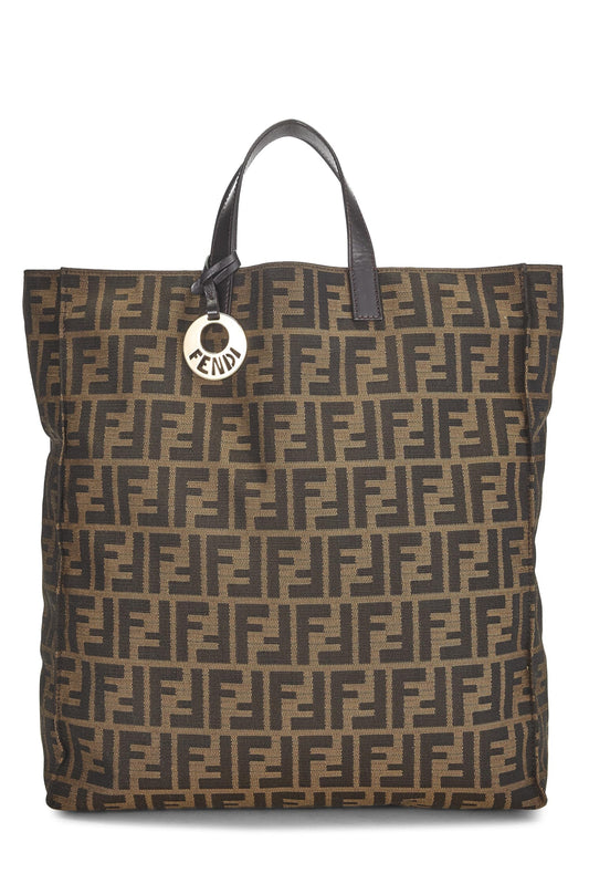 Fendi,  Brown Zucca Canvas Vertical Tote, Brown