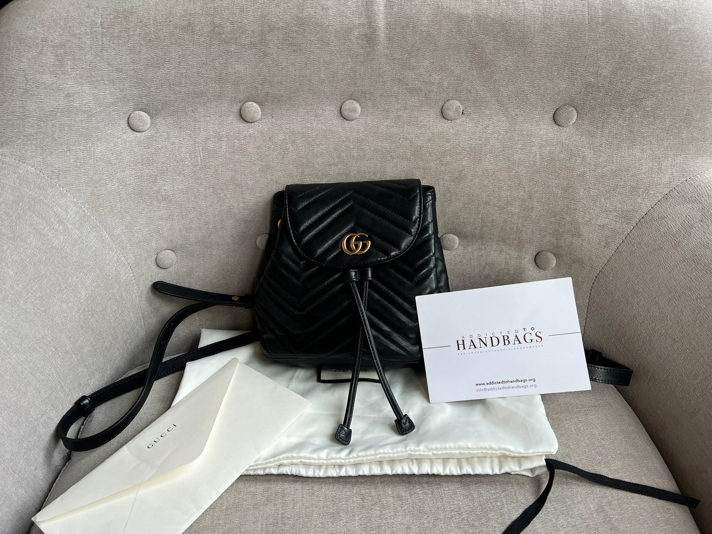 Gucci GG Black Mini Marmont Backpack