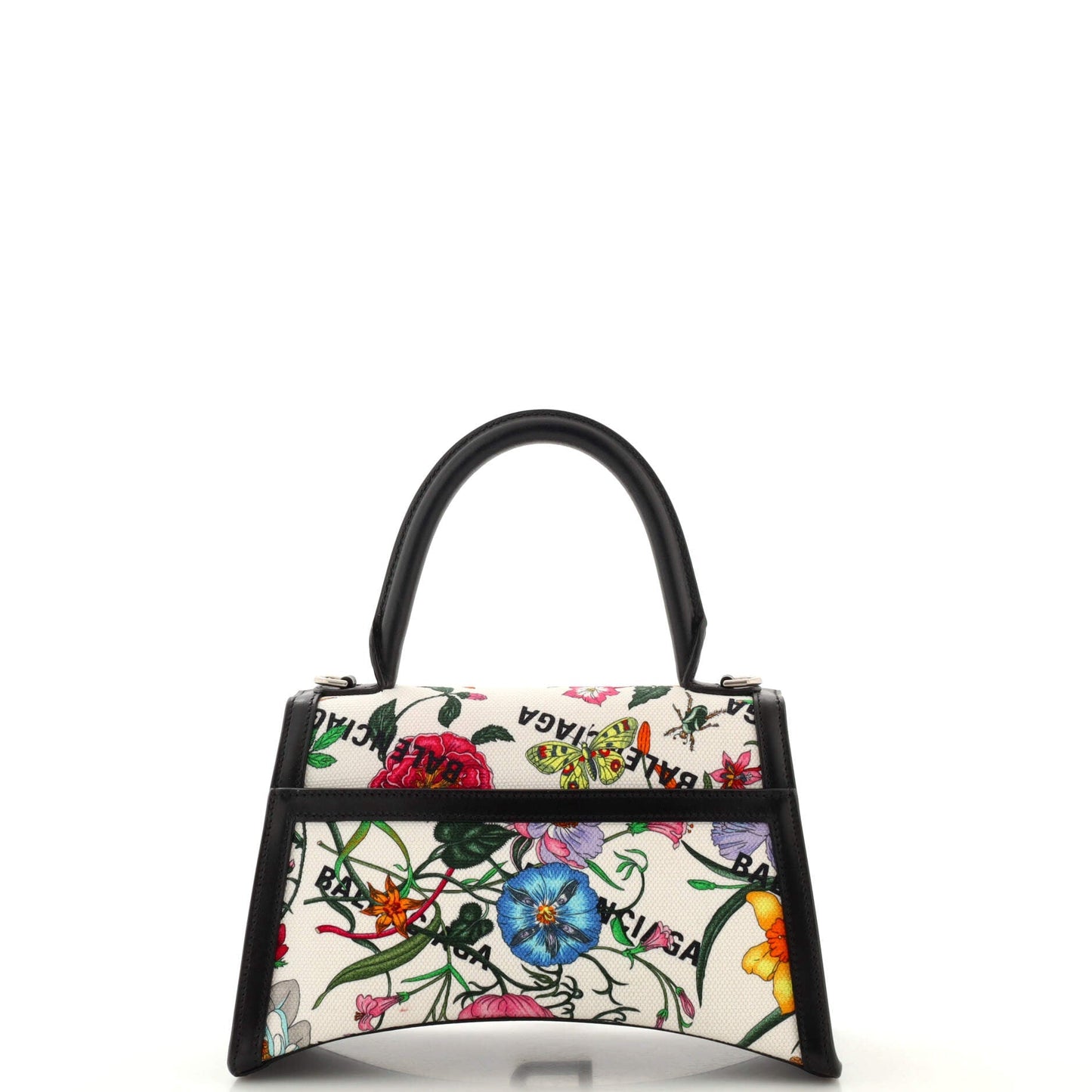 x Balenciaga The Hacker Project Hourglass Top Handle Bag Flora Canvas Small