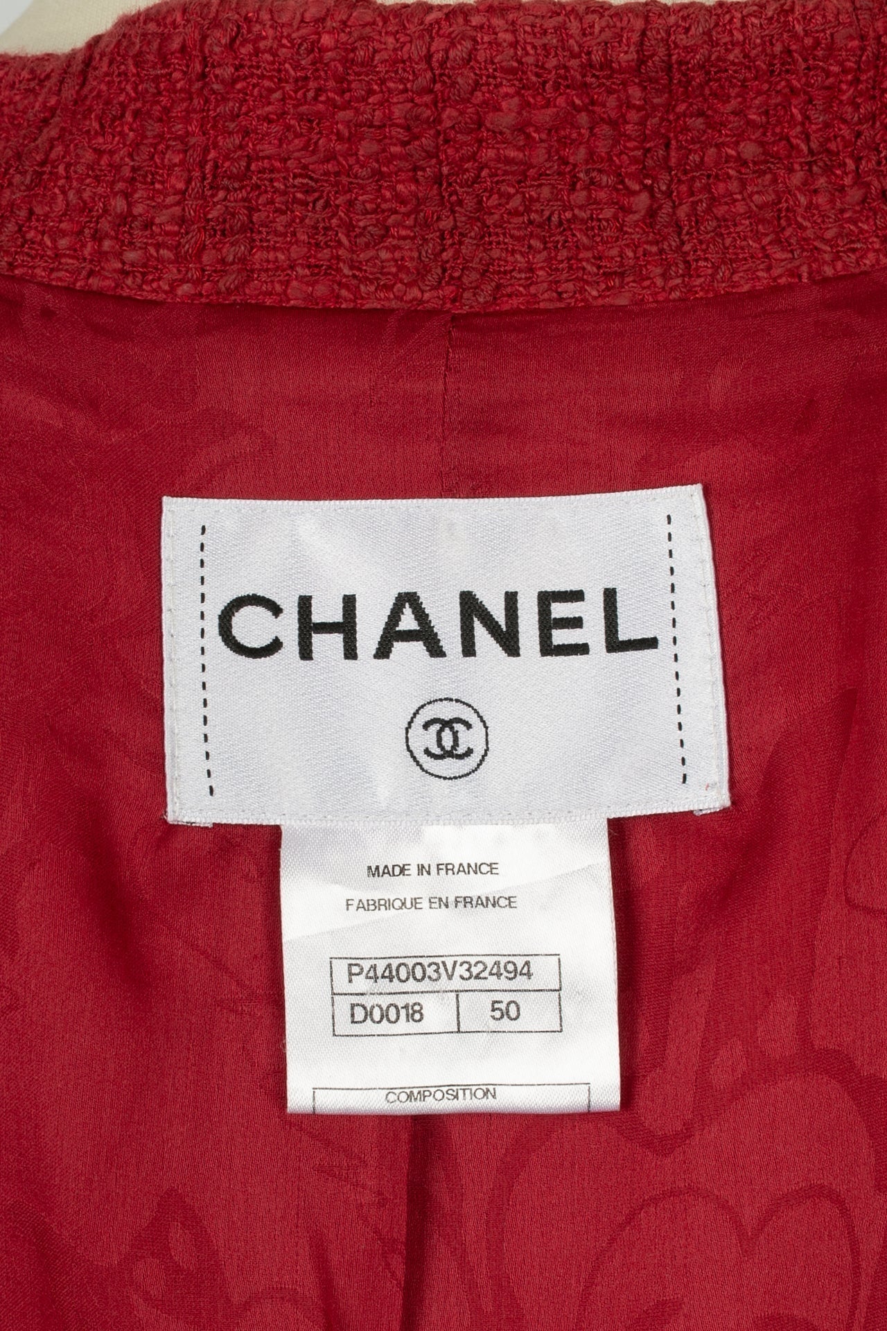 Veste rouge en tweed Chanel