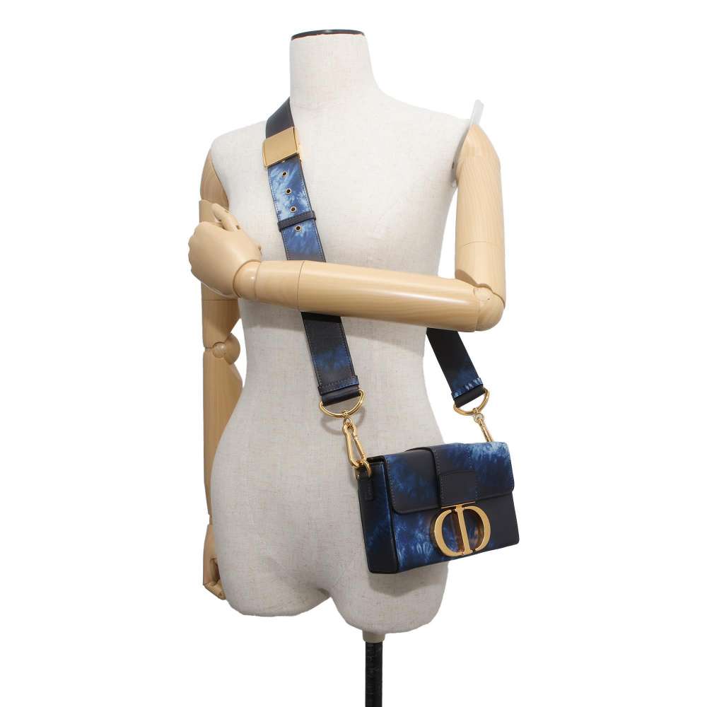 Dior Montaigne Shoulder Bag Blue/Navy Leather