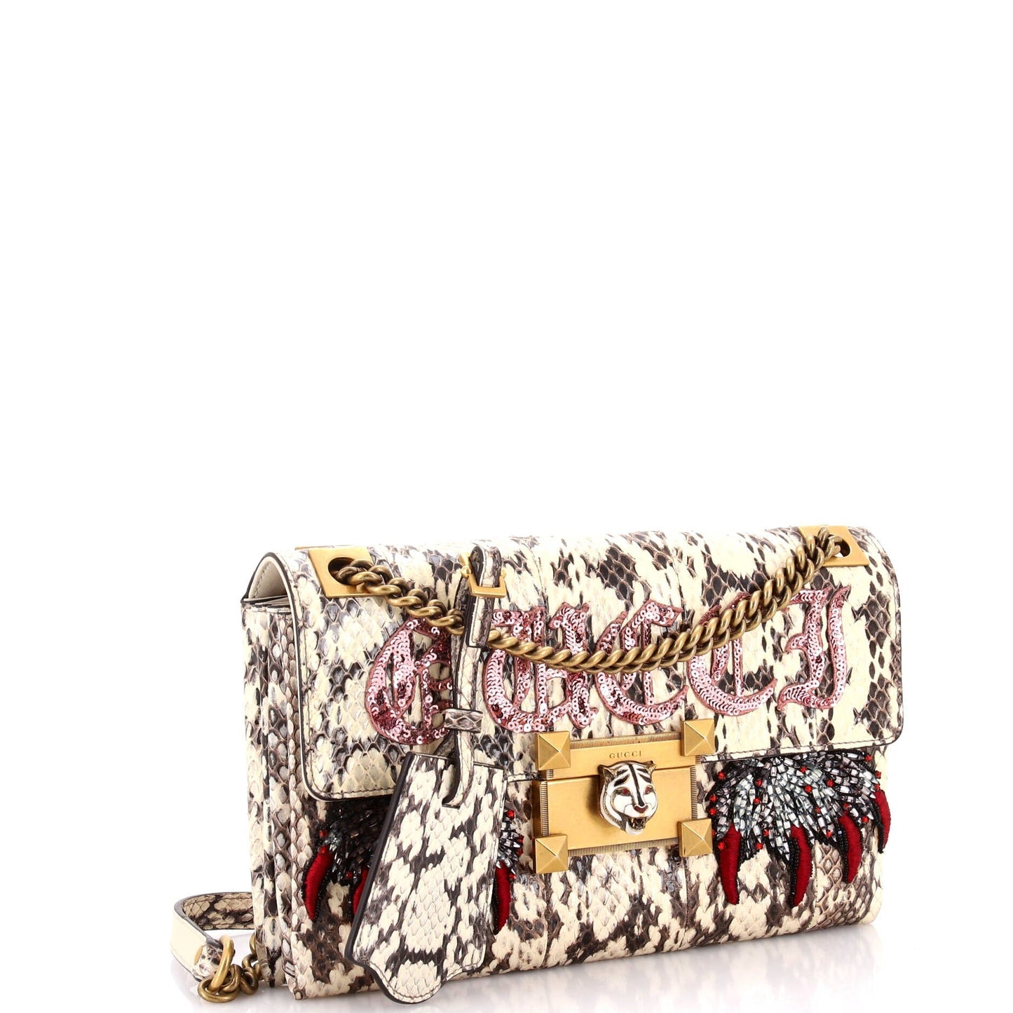 Osiride Shoulder Bag Embellished Snakeskin Medium