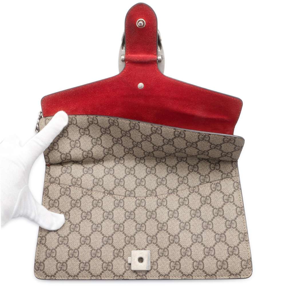 GUCCI Dionysus ChainShoulder Bag Brown/Red 400249 PVC suede