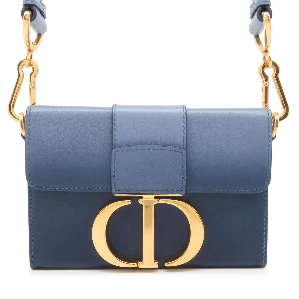 Dior Montaigne Shoulder Bag Blue Leather