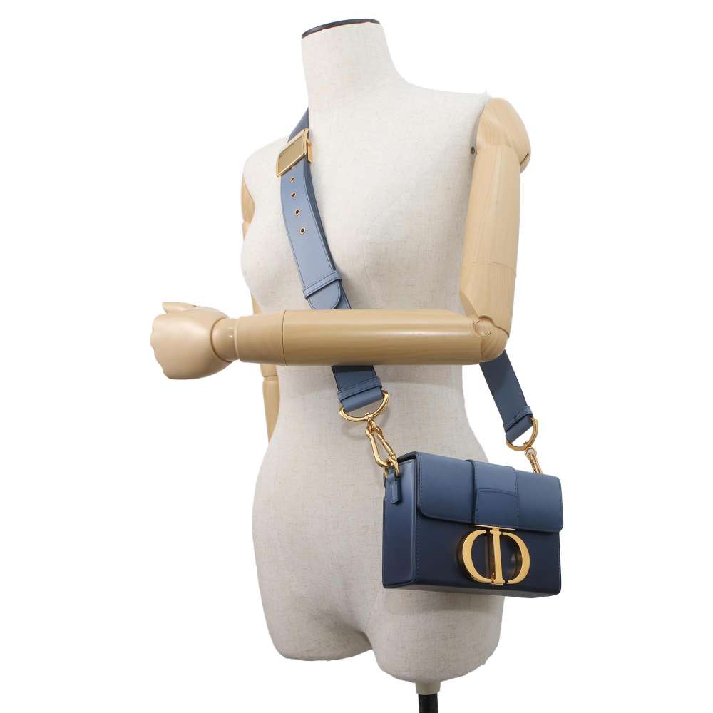 Dior Montaigne Shoulder Bag Blue Leather