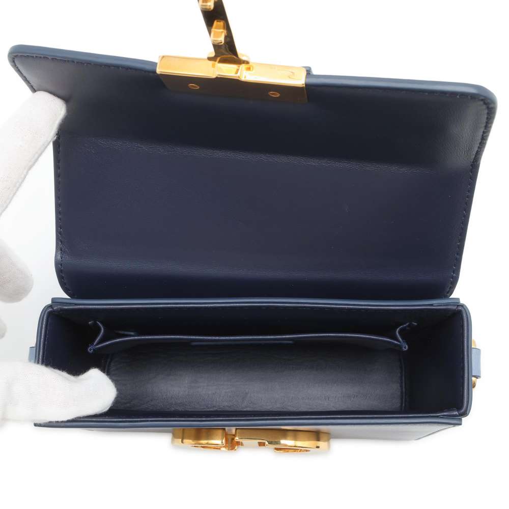 Dior Montaigne Shoulder Bag Blue Leather