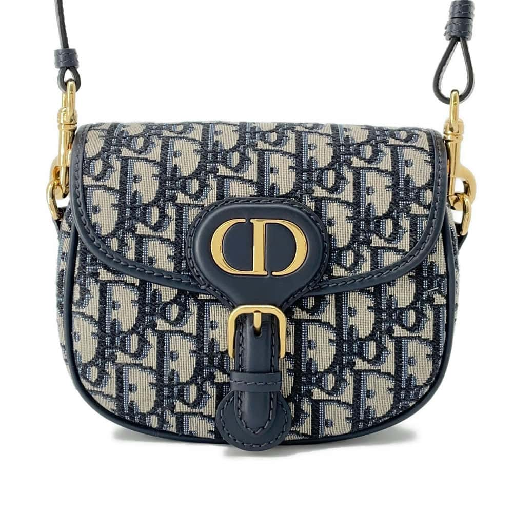 Dior Oblique Bobby Shoulder Bag Navy M9317UTZQ Canvas Leather