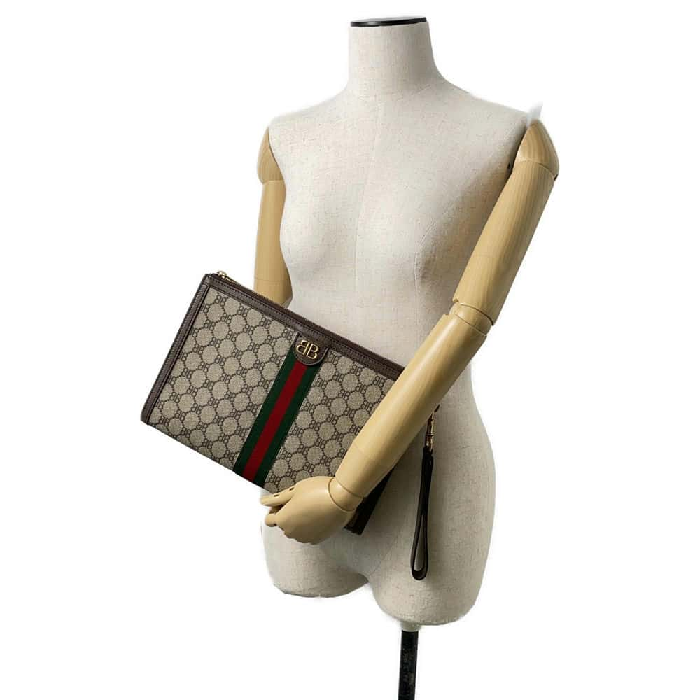 BALENCIAGA The Hacker Project GUCCI Collaboration business bag Beige 680382 PVC Coated Canvas Leather