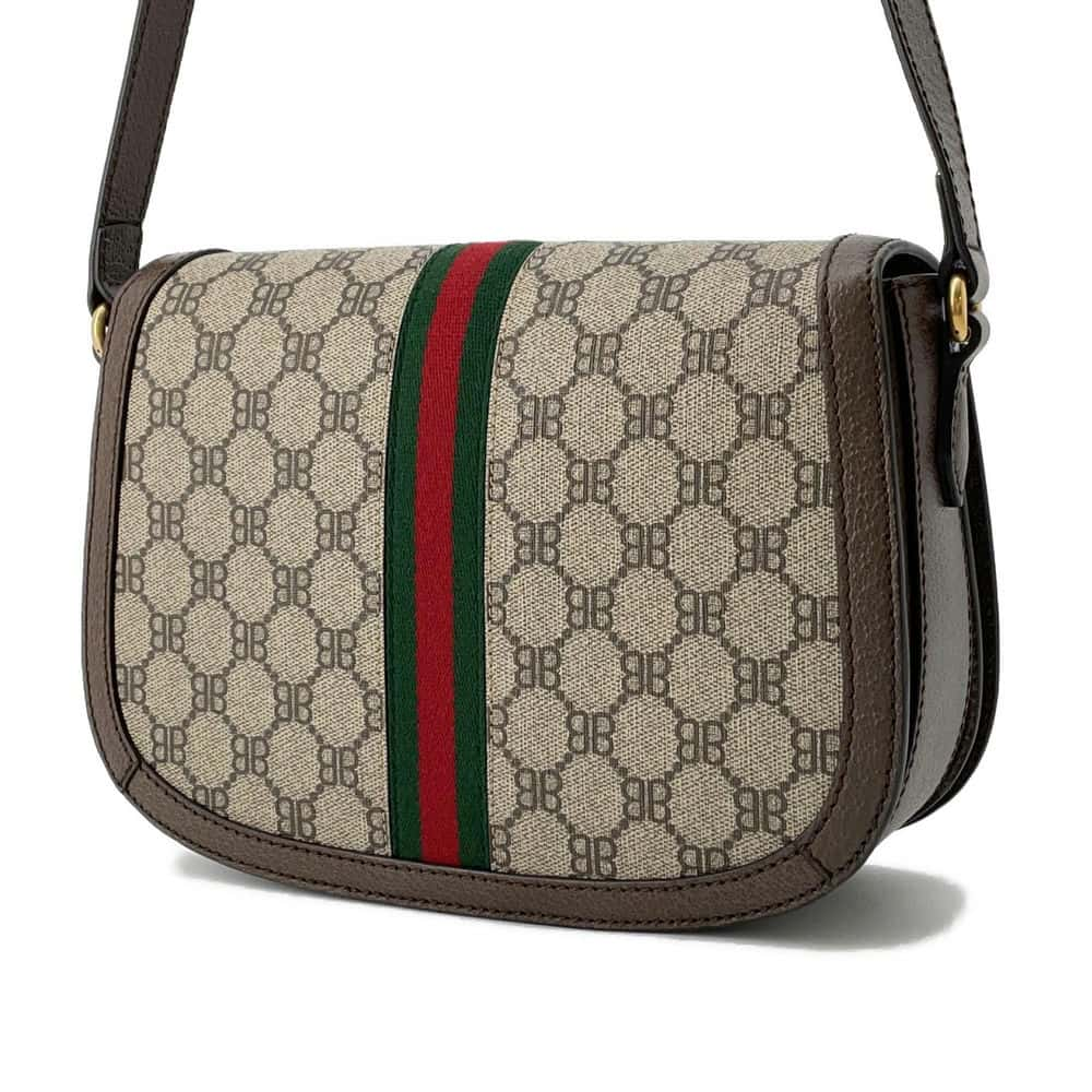 BALENCIAGA GUCCI Collaboration The Hacker Project Shoulder Bag Beige/Brown 680121 PVC Leather