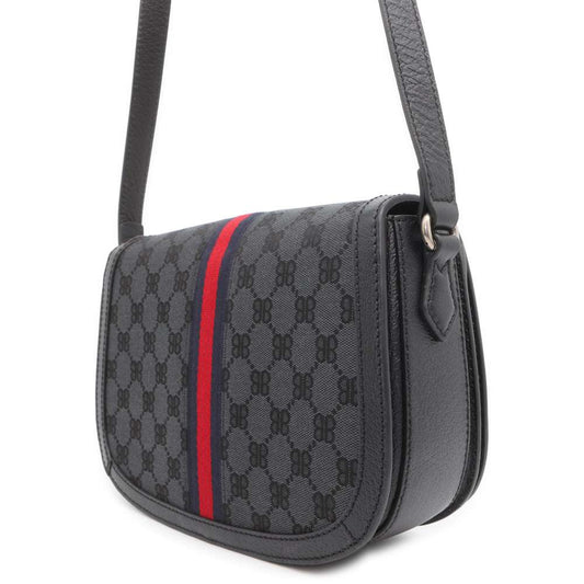 BALENCIAGA Gucci Collaboration The Hacker Project Shoulder Bag Black 680121 Canvas Leather