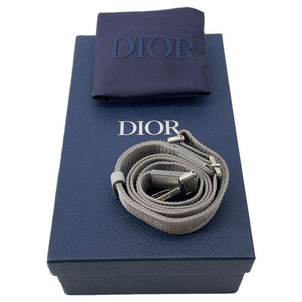 Dior CDDiamond Shoulder Bag Gray 2ESBC119DCO PVC Coated Canvas Leather