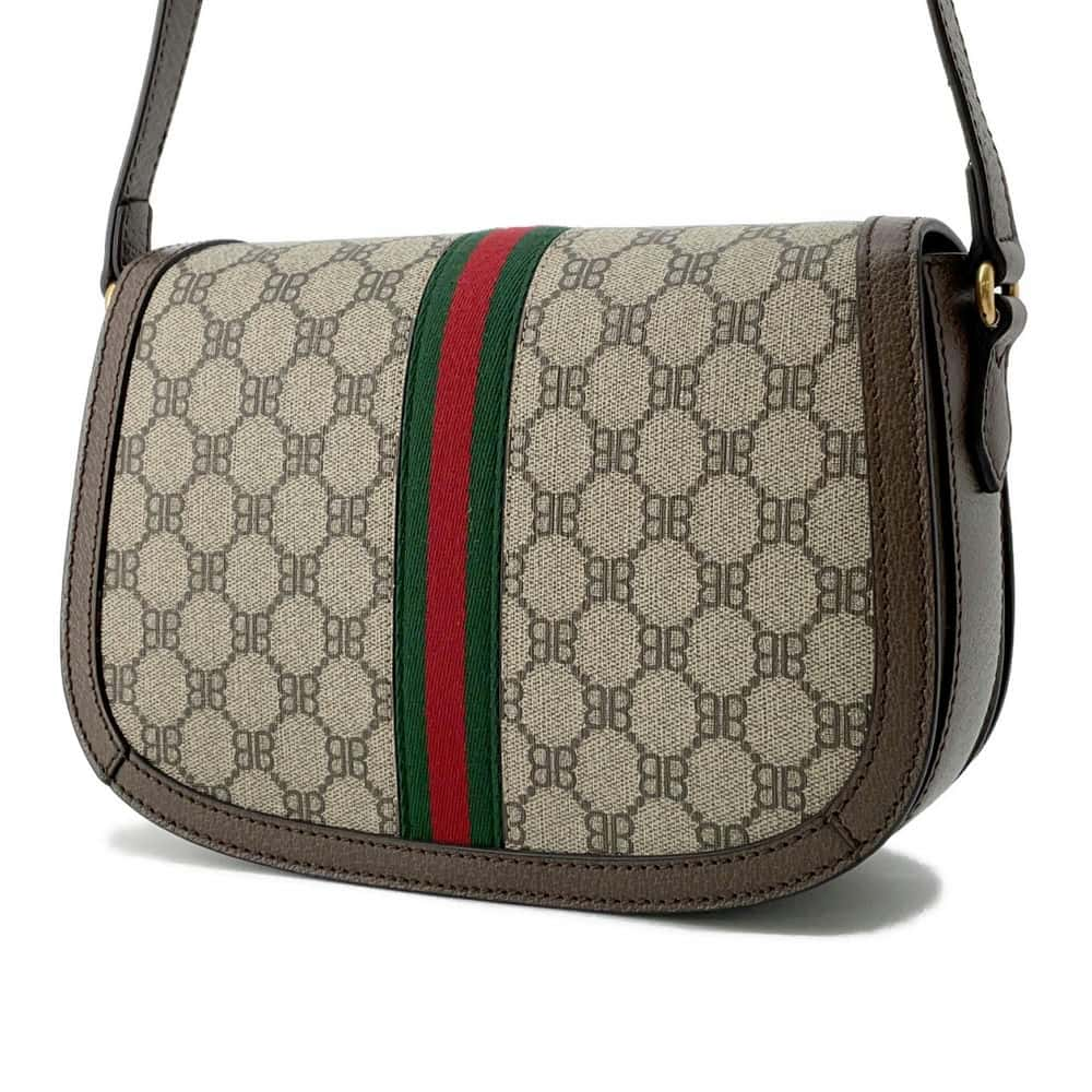 BALENCIAGA GUCCI Collaboration The Hacker Project Shoulder Bag Beige/Brown 680121 PVC Leather