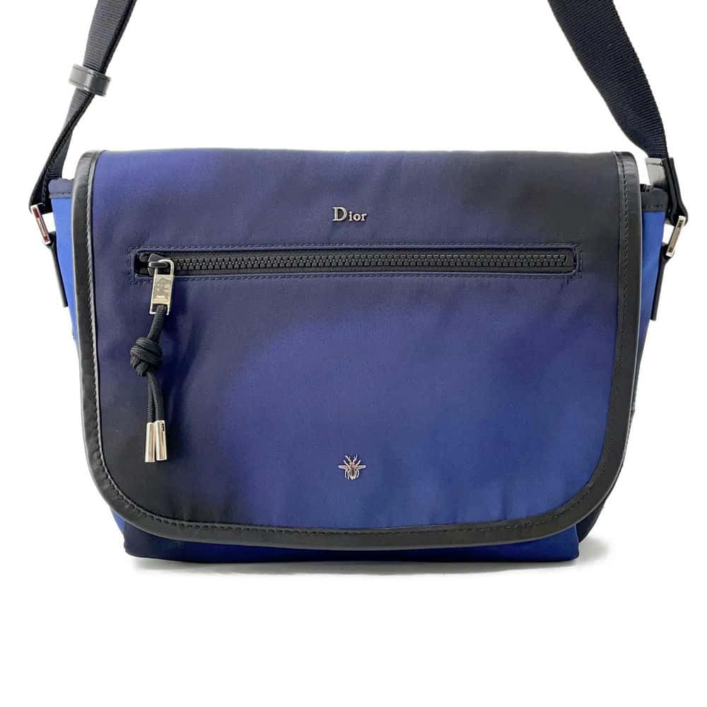 Dior Dior Homme Flap Shoulder Bag Blue Gradation Nylon Leather