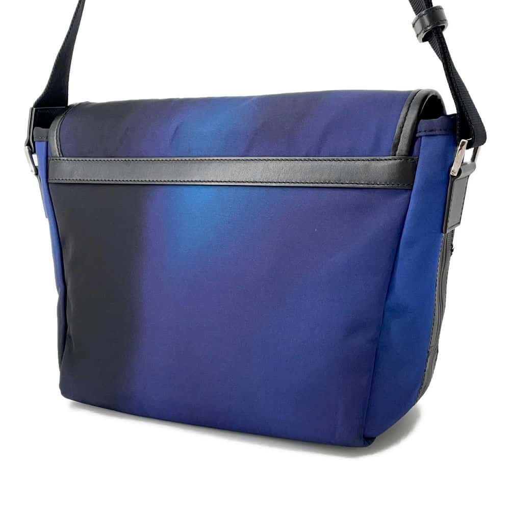 Dior Dior Homme Flap Shoulder Bag Blue Gradation Nylon Leather