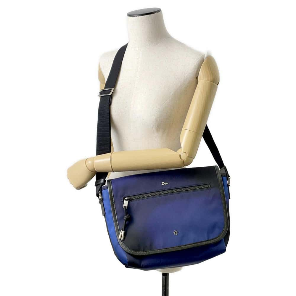 Dior Dior Homme Flap Shoulder Bag Blue Gradation Nylon Leather