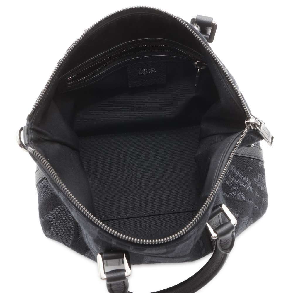 Dior Oblique Weekender 2WAY Shoulder Bag Black 1ESPO322YXL_H03E Canvas Leather Size 25