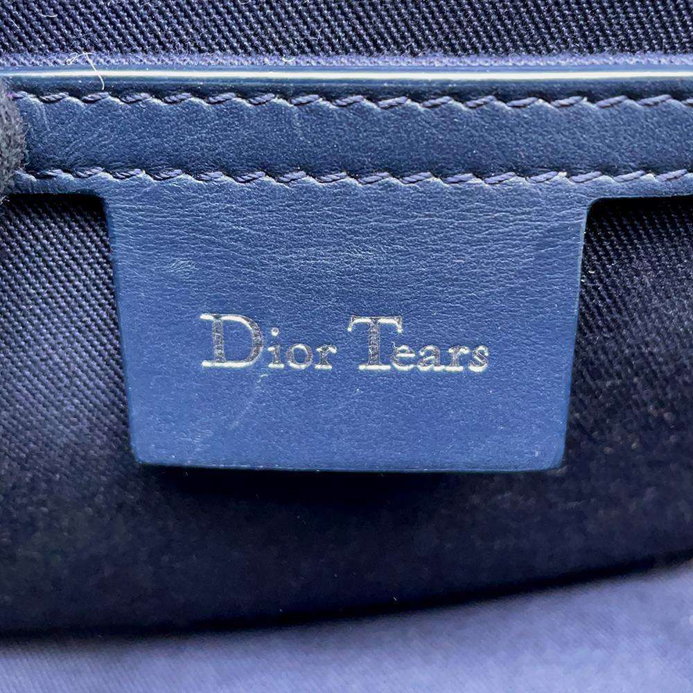 Dior Oblique Saddle Shoulder Bag Tears Collection Navy 2ADCA435DDO CottonDenim Leather