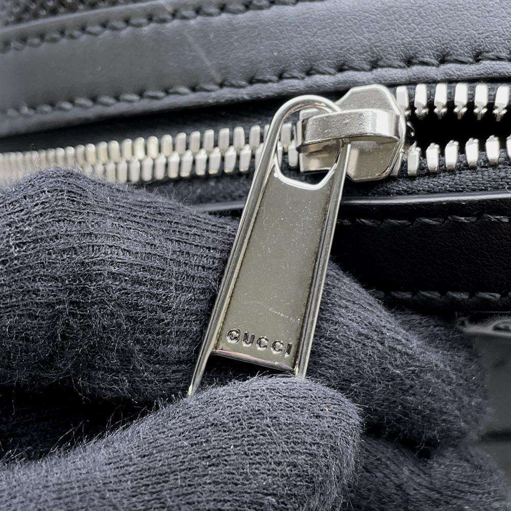 GUCCI GG Embossed Backpack Black 658579 Leather