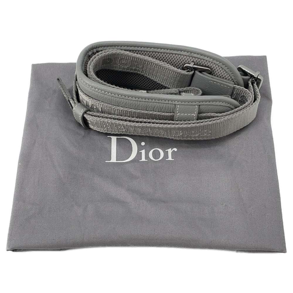 Dior Safari Shoulder Bag Gray Leather