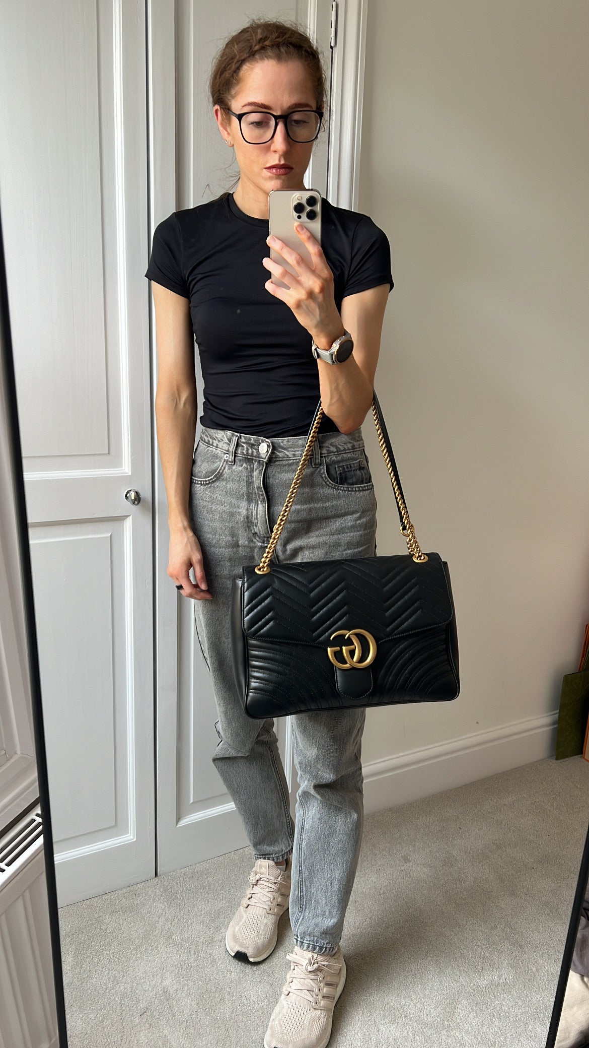 Gucci GG Black Large Marmont Shoulder Bag