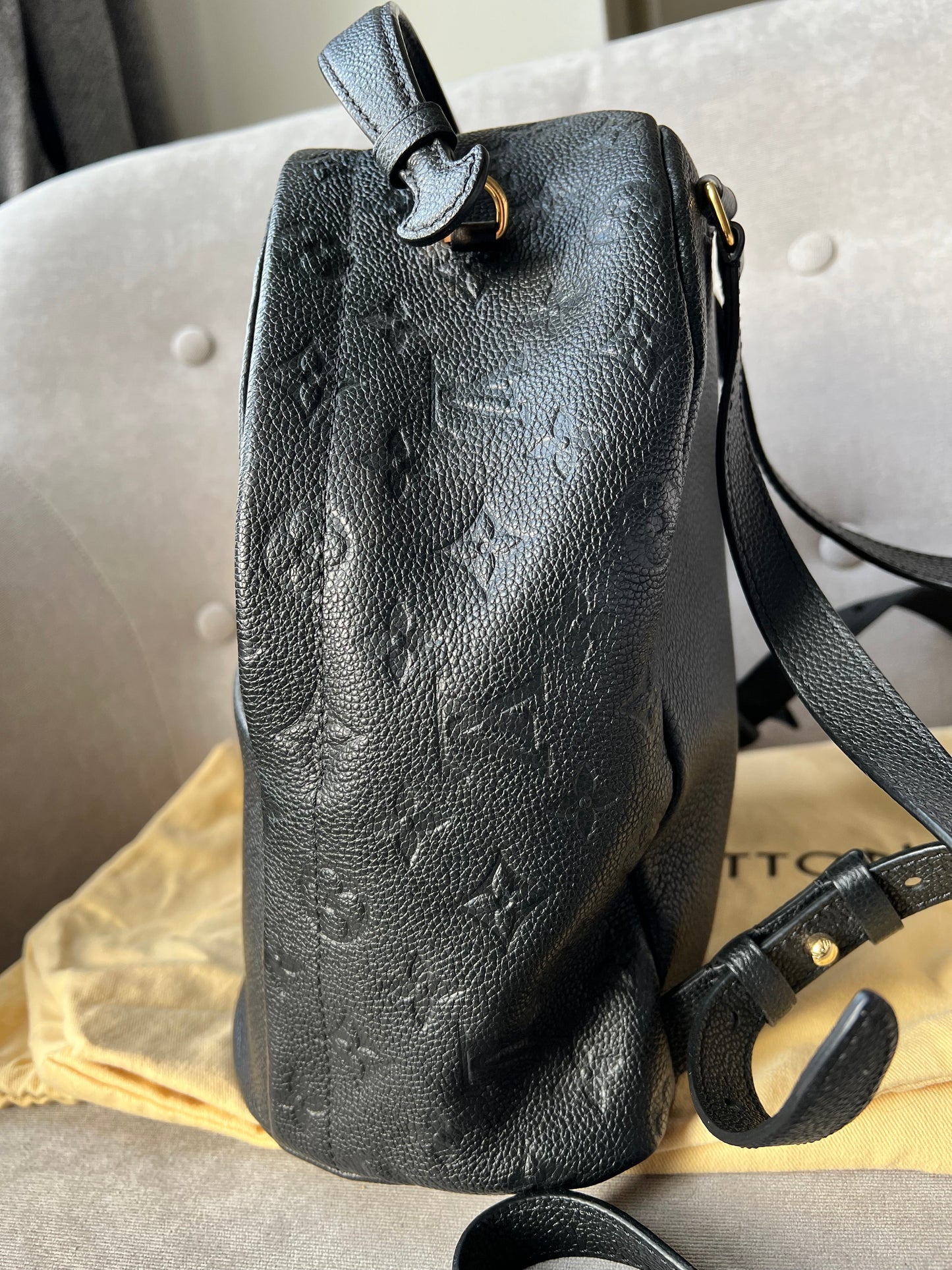 Louis Vuitton Sarbonne Backpack Black Empreinte