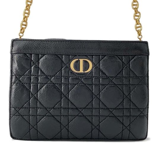 Dior Caro Every Cannage Chain Shoulder Black S5106UWHC Leather