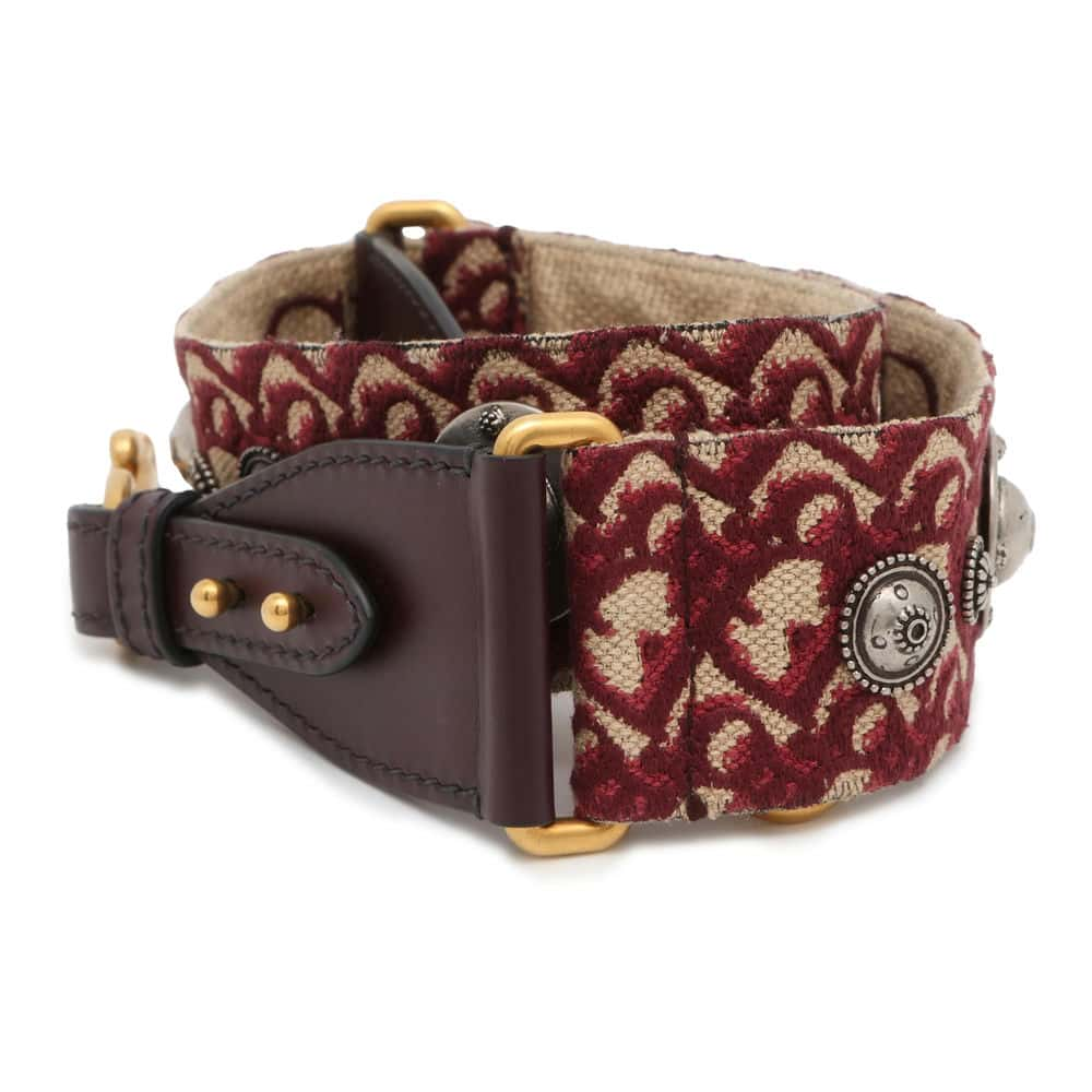 Dior Oblique Shoulder Strap Bordeaux Canvas Leather