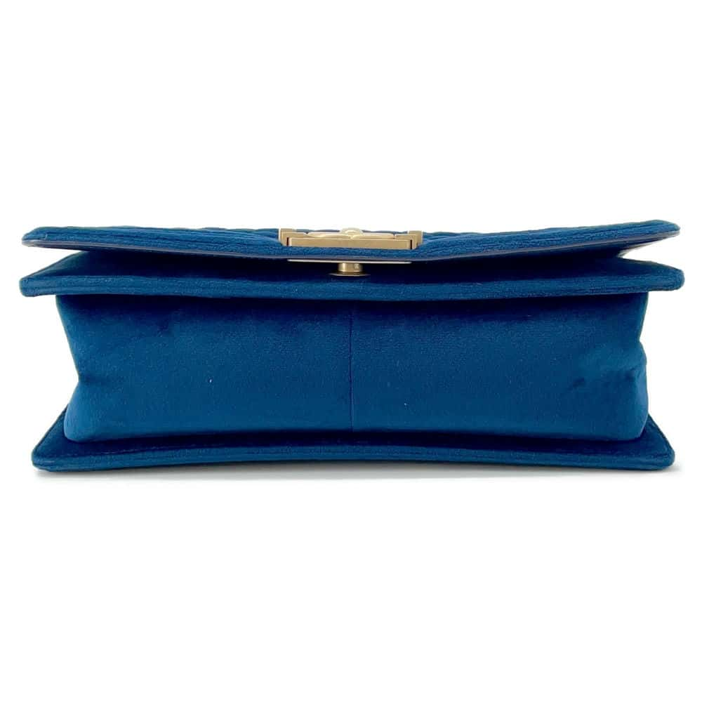 CHANEL Boy Chanel ChainShoulder Blue A67086 Velour