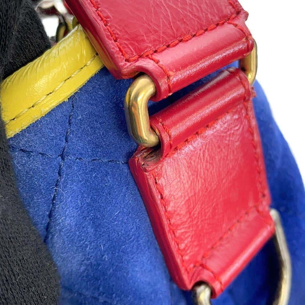 CHANEL Gabriel Hobo Shoulder Bag Blue/Red/Yellow A93824 Suede leather Size Large