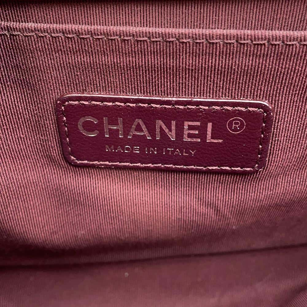 CHANEL Boy Chanel ChainShoulder Studded Red A67086 Vintage calf Size 25