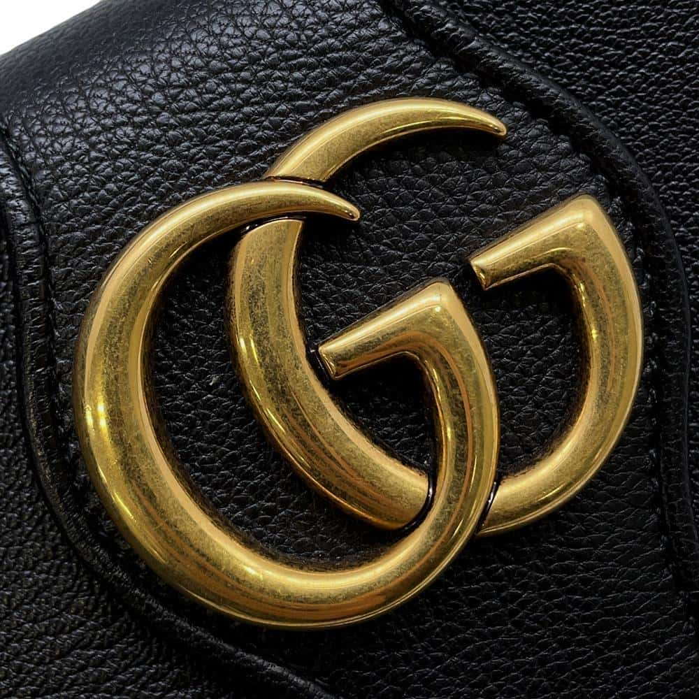 GUCCI GG Marmont Aphrodite 2WAY Shoulder Bag Black 735106 Leather