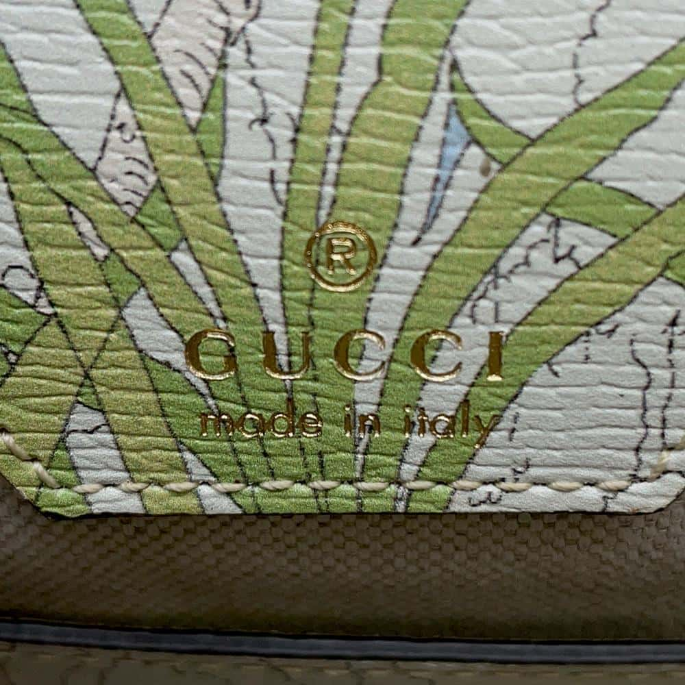 GUCCI Horsebit 1955 Animal Print Shoulder Bag Ivory/Multicolor 677266 Leather