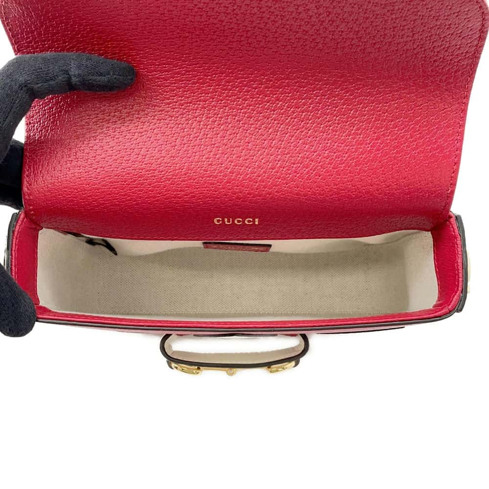 GUCCI Horsebit 1955 Shoulder Bag Adidas collaboration Red/White 658574 Leather