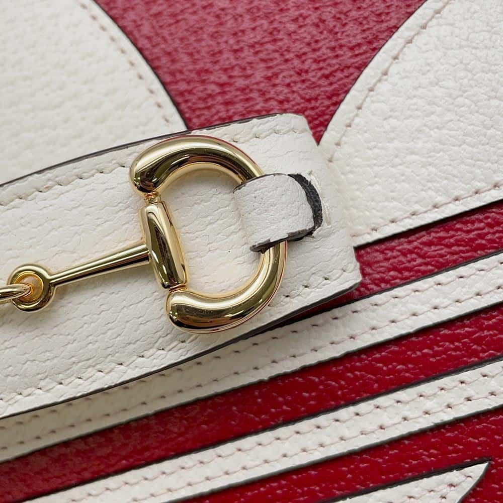 GUCCI Horsebit 1955 Shoulder Bag Adidas collaboration Red/White 658574 Leather