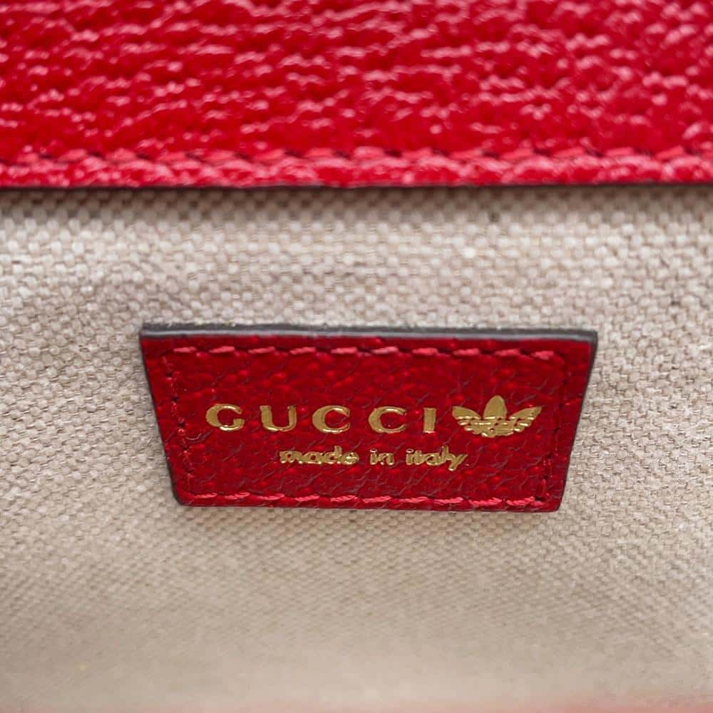 GUCCI Horsebit 1955 Shoulder Bag Adidas collaboration Red/White 658574 Leather