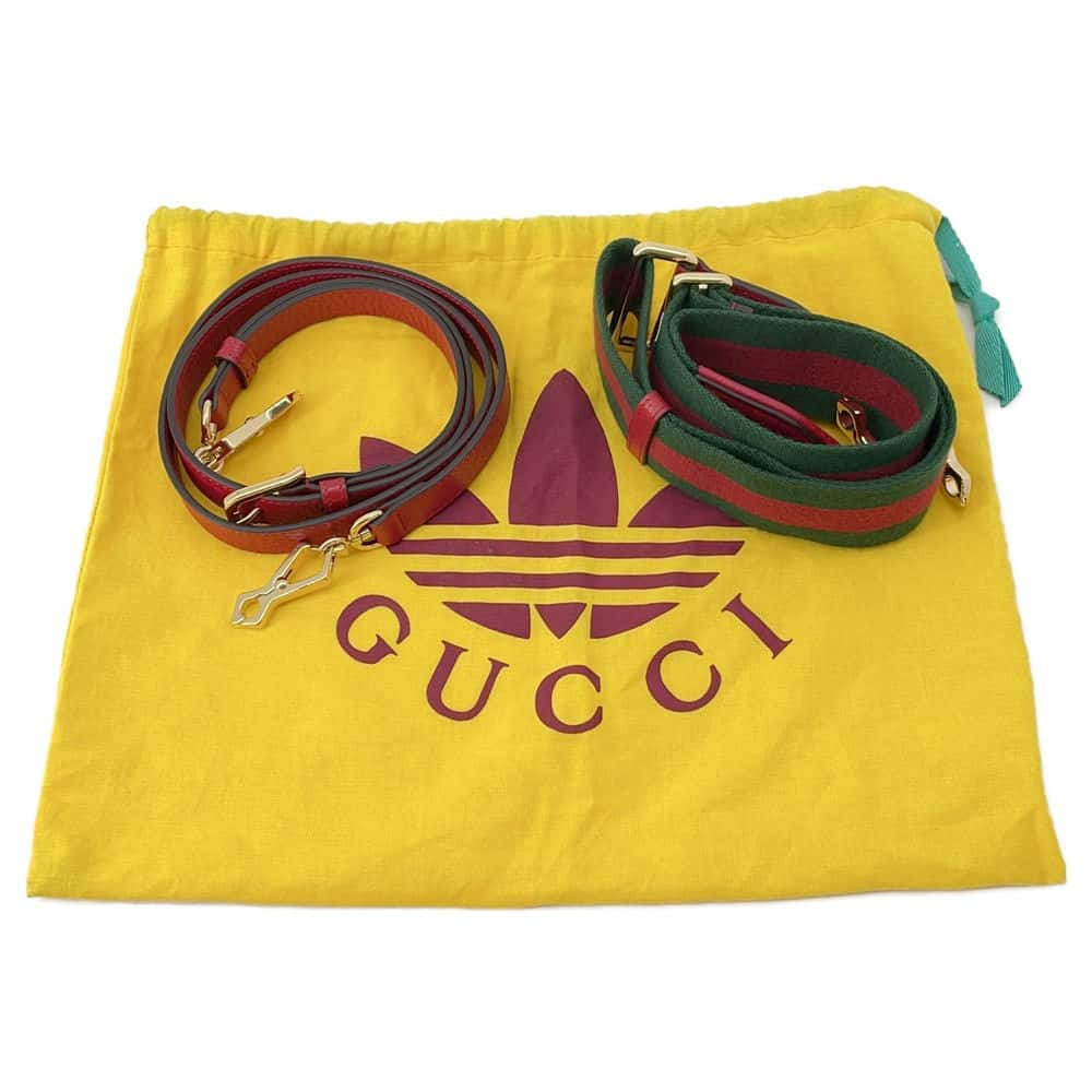 GUCCI Horsebit 1955 Shoulder Bag Adidas collaboration Red/White 658574 Leather