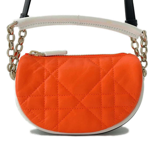 Dior Vibe Hobo Shoulder Bag Orange Leather Size Mini