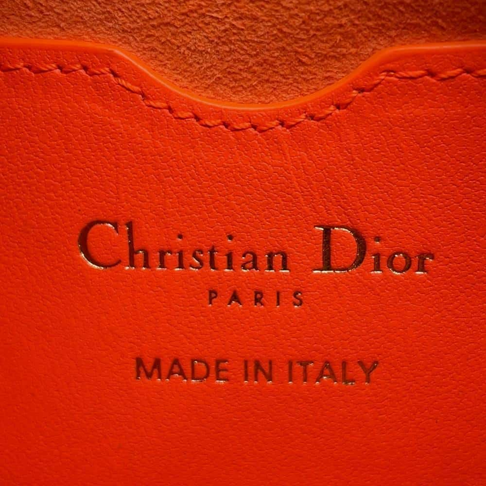 Dior Vibe Hobo Shoulder Bag Orange Leather Size Mini