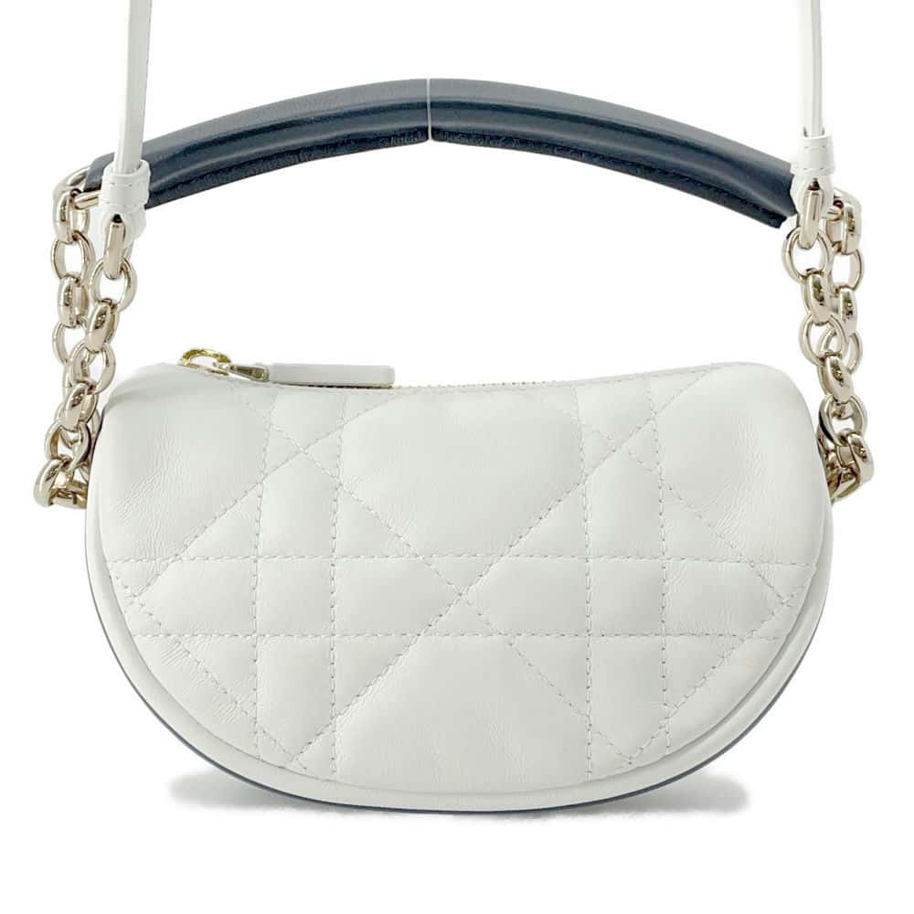 Dior Vibe Hobo Shoulder Bag White S7200ONOA Leather Size micro