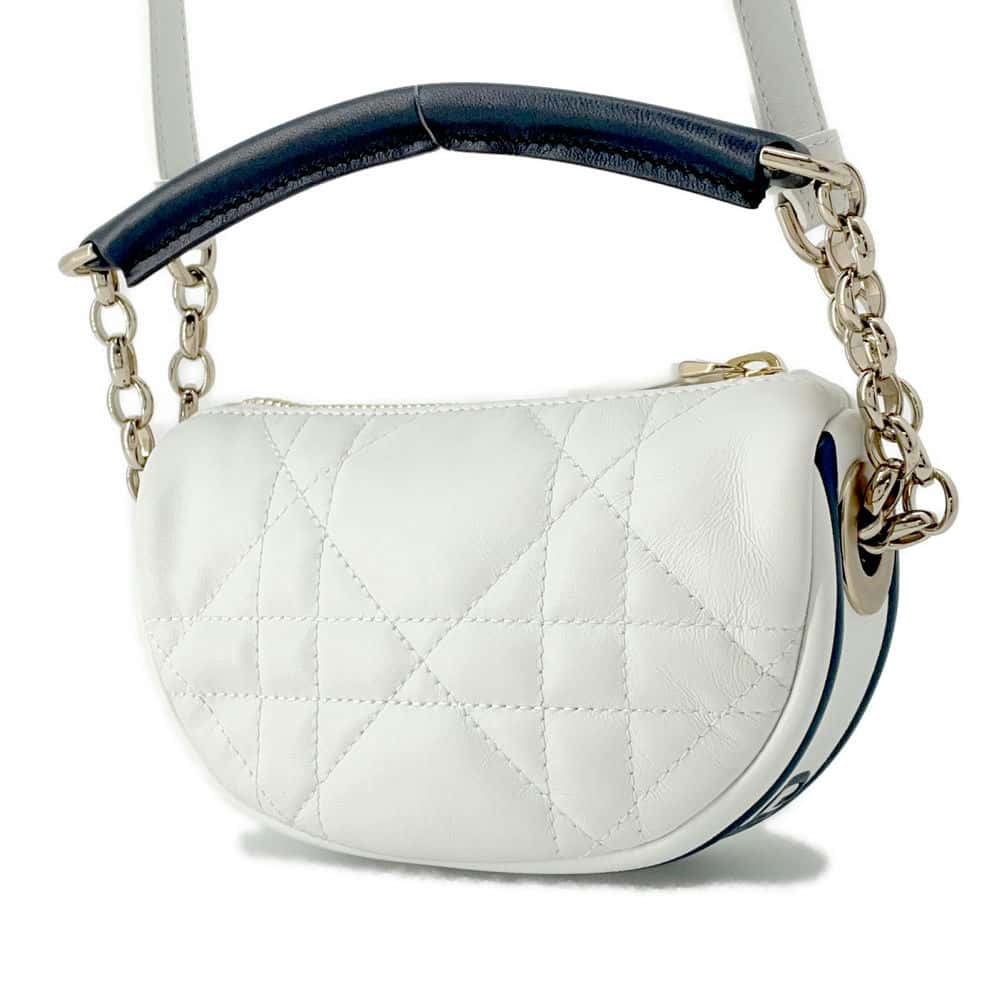 Dior Vibe Hobo Shoulder Bag White S7200ONOA Leather Size micro